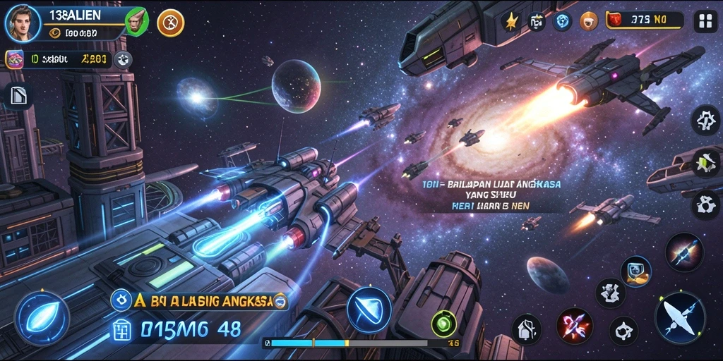 Screenshot gameplay 138ALIEN menampilkan balapan luar angkasa yang mendebarkan.