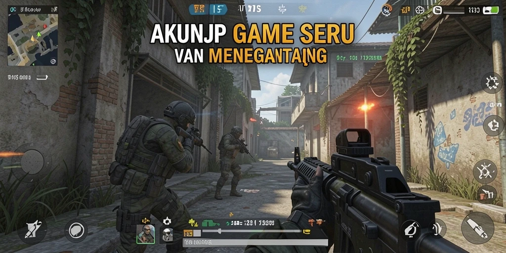 Tampilan aksi seru dalam gameplay AKUNJP yang menegangkan.