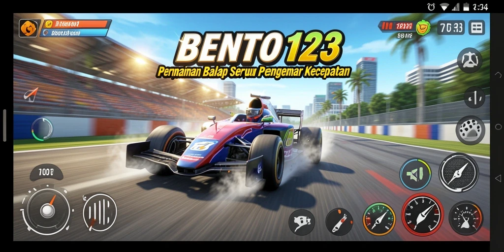 Tampilan gameplay balap yang mendebarkan di BENTO123.