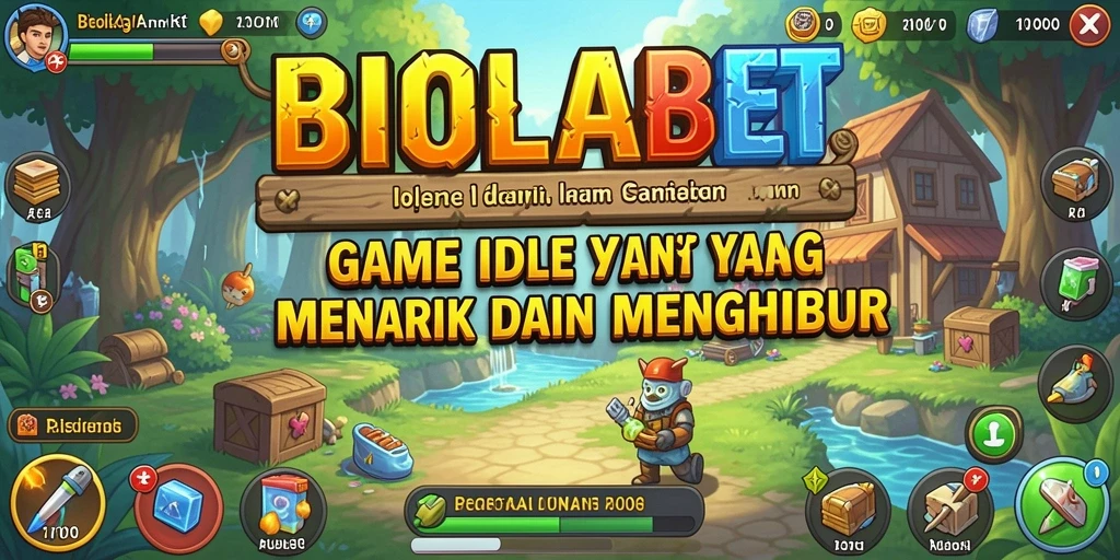 Screenshot gameplay BIOLABET menunjukkan karakter yang sedang mengumpulkan sumber daya.