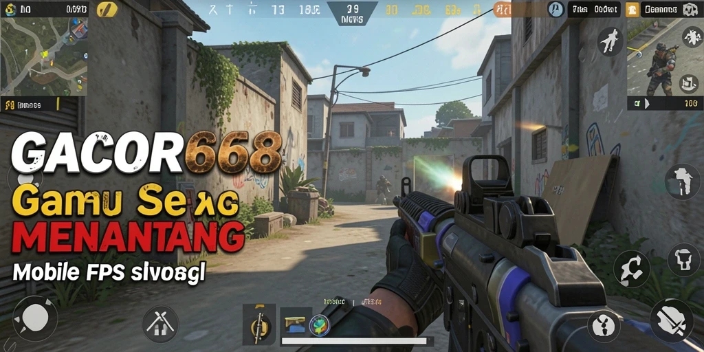 Tangkapan layar utama GACOR668 menampilkan aksi seru dalam pertempuran FPS.