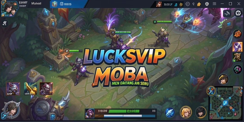 Menampilkan aksi seru dalam permainan LUCKSVIP MOBA.