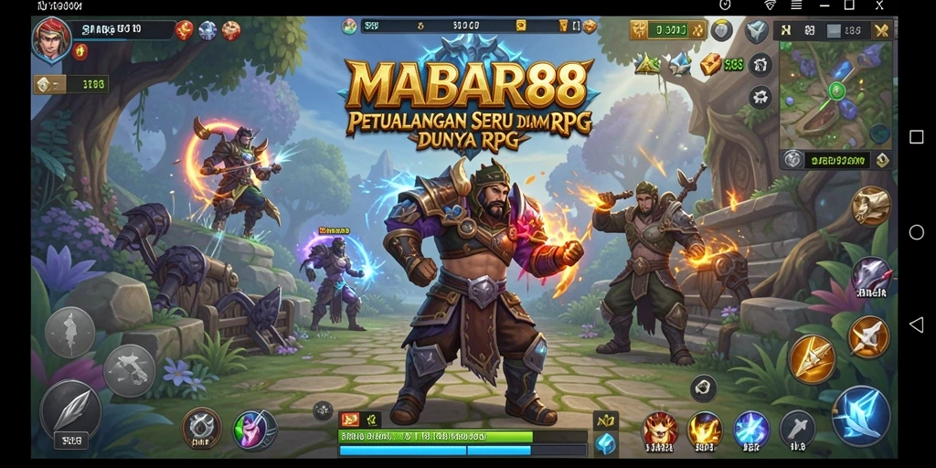 Tampilan gameplay epik dari MABAR88 dalam petualangan RPG.