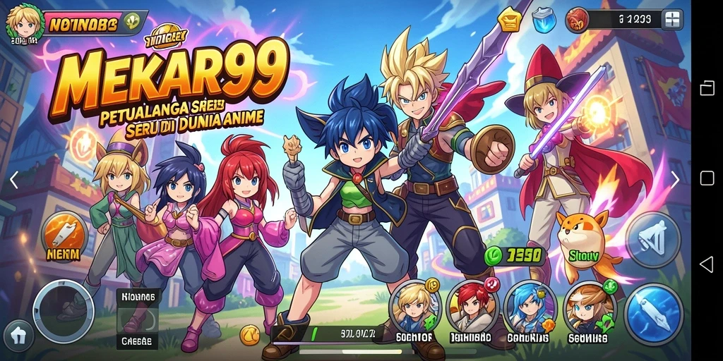 Tampilan gameplay seru di dunia Anime MEKAR99.