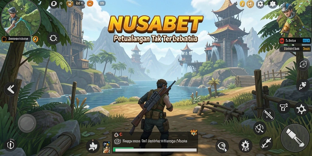 Tampilan gameplay NUSABET yang menakjubkan di dunia terbuka.