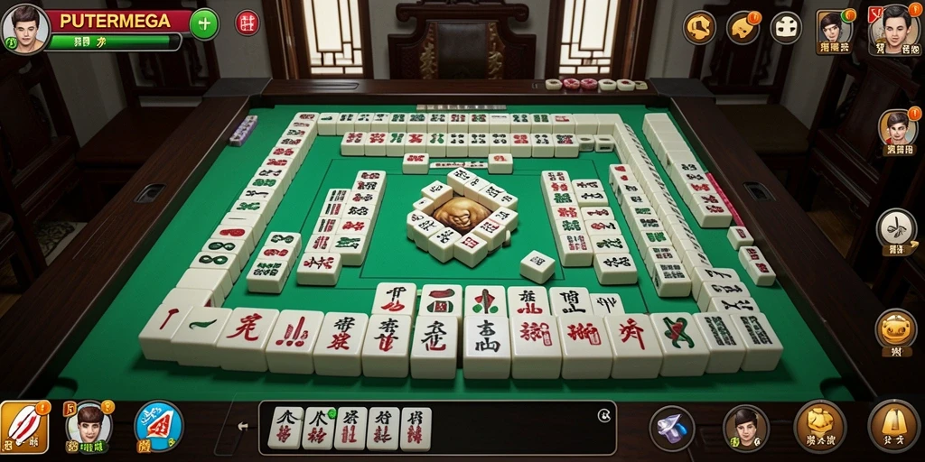Screenshot PUTERMEGA menampilkan gameplay Mahjong yang mendebarkan.