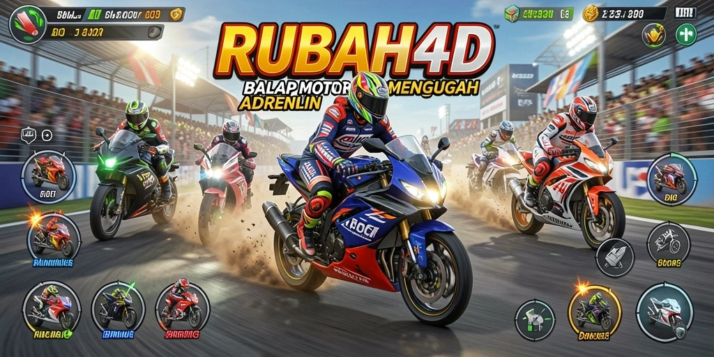 Screenshot menampilkan aksi balap motor yang mendebarkan.