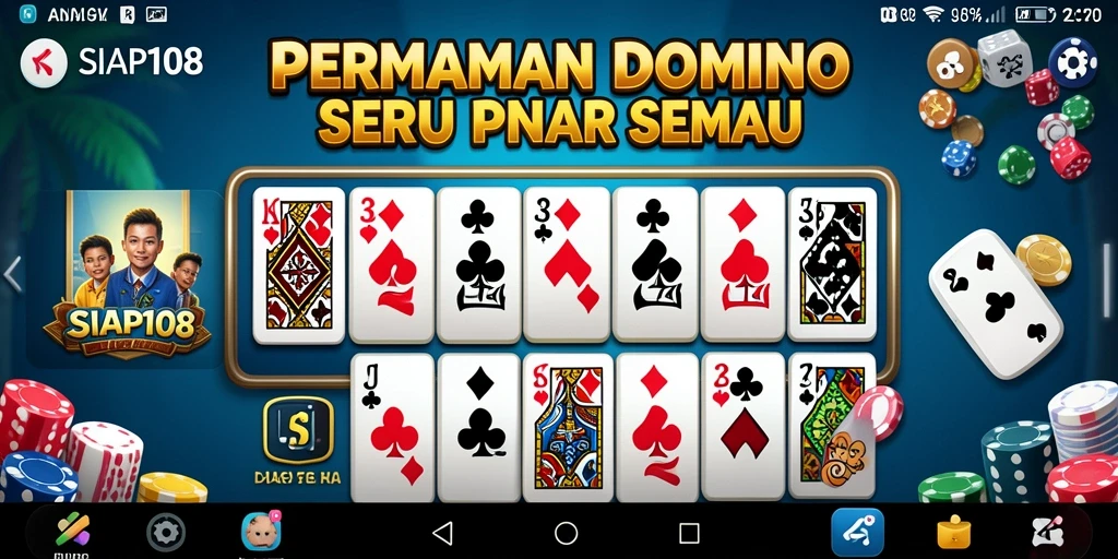 Screenshot gameplay SIAP108 yang menampilkan keseruan permainan Domino.