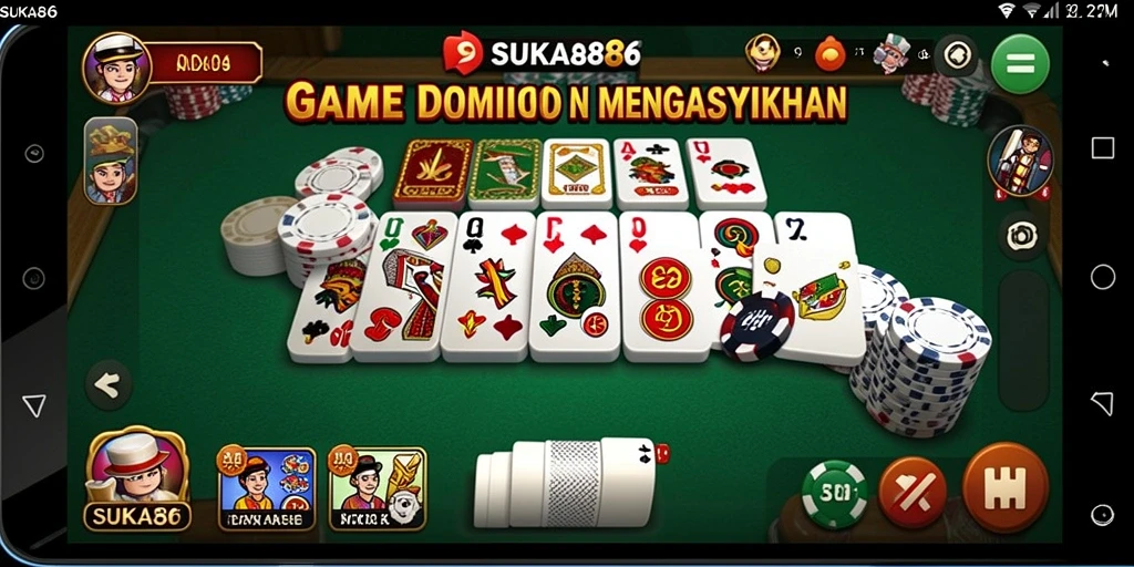 Screenshot gameplay domino yang menampilkan keseruan bermain SUKA86.