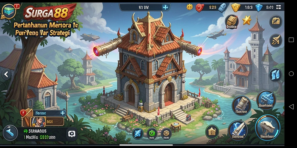 Tampilan gameplay menarik dari SURGA88 dengan strategi menara.