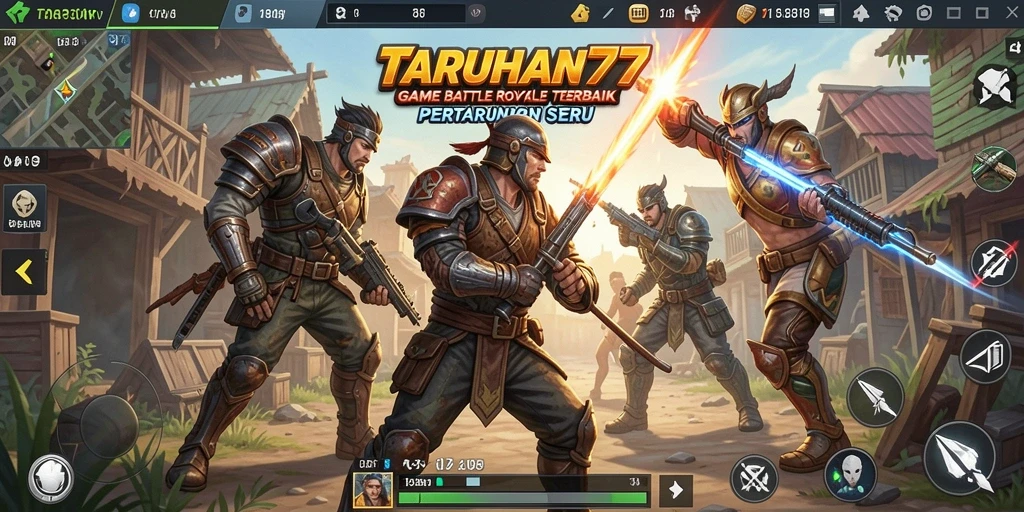 Tampilan gameplay seru dari TARUHAN77 dalam pertempuran Battle Royale.